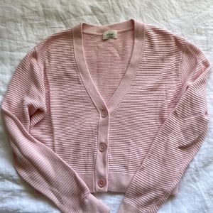 Wilfred Light Cropped Light Pink Cardigan